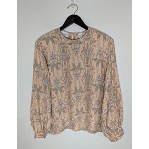 VTG Liz Claiborne Collection 100% Silk Paisley Floral Blouse Top Sz 14 Classic